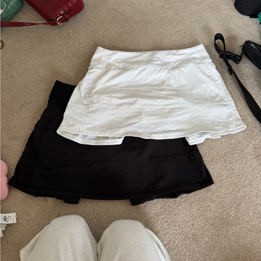 White and Black Lululemon skirts